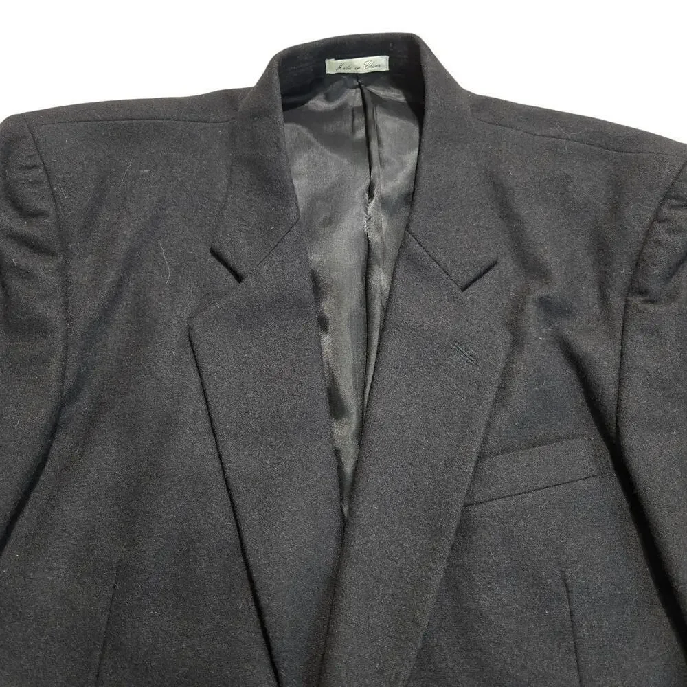 Vtg Cellini Collection Men's Wool Cashmere Blend Blazer 2-button Black Sz 40R